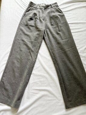 Abercrombie Sloane Grey Wide Leg Wool Trousers XS Short
